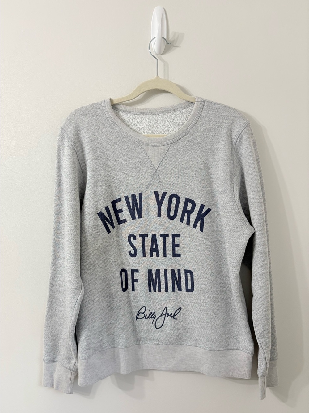 Billy Joel New York State of Mind Sweatshirt Merch Size L Gray Pullover Crewneck